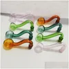 10Mm Mâle Bols En Verre Pyrex Brûleur À Huile Tuyau Bol À Tabac Narguilé Shisha Adaptateur Épais Bong Tuyaux Clair Bleu Vert Jaune Rose Mix Co