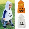 Waistcoat born Baby Halloween Costume Cartoon Print Fuzzy Sleeveless V-Neck Hood Vests Waistcoats Cosplay Clothes for Boys Girls 230912