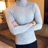 Men's Sweaters Men's Knitted Sweaters Pullover Men Knitwear Casual Winter Solid Color Turtle Neck Long Sleeve Twist Knit Slim Sweater L230912