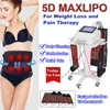 전문 Lipo Laser Slimming Machine 5D Maxlipo 650NM 940NM 지방 연소 체중 감량 셀룰 라이트 제거 통증 치료 장비 5 패드