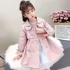 Jackor Nya Autumn Girls Trench Coat Style Fashion Children's Outerwear Long Jacket For Girls 4-12 Years Kids Clothes R230912