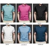 Men's Polos Fashion Business Casual T Shirts Summer Thin Short Sleeve Tshirt Men Slim Solid Color Turn-Down Collar T-Shirt Tops