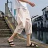 Shorts pour hommes mâle été coton lin hommes sarouel coréen surdimensionné lin streetwear cordon vêtements de sport pantalons de survêtement