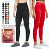 Calças ativas Lycra tecido cor sólida mulheres yoga calças de cintura alta esportes ginásio wear leggings elástico fitness senhora calças esportivas ao ar livre com bolsos x0912