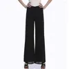 Kvinnor Pants Women Summer Thin Chiffon Xs till 4xl PantsKirt Side Slit Wide Leg Fashion Boutique Soft Split High midjebyxor