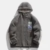 Mäns päls faux päls män vinter fleece jacka lamm ull huva kappa män tjock varm kappa löst japansk streetwear casual harajuku zippered jacka 230911