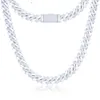 Anpassad låstjänst Hip Hop Jewelry 18mm 925 Sterling Silver VVS Moissanite Iced Out Shell Miami Cuban Link Chain