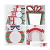 Kerstversiering Sublimatie Witte Blanks Metaal Warmteoverdracht Kerstman Hanger Diy Boomornamenten Geschenken Fy4756 Drop Delivery H Dhm9N