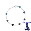 Link Bracelets S High Quality Fashion Bracelet Blow Blue Purple Crystal Ball Exquisite Gift Box