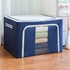 Clothing Storage Oxford Fabric Box With Steel Frame Detachable Organizer For Clothes Bed Sheets Blanket Household