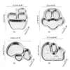 Декоративные фигурки XX9B, разделенные тарелки, детские компактные сервировочные тарелки для малышей, ужин, закуска, походная посуда, материал из нержавеющей стали