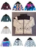 冬の女性フーディー刺繍ジャケットノースウォームパーカコートフェイスメンズパフジャケットレタープリントアウトウェアマルチカラー672