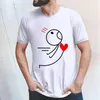 Heren T-shirts Bijpassend paar shirt Valentijnsdag korte mouw ronde hals top herenmodel