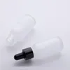 Frasco conta-gotas de vidro transparente de 15ml, frascos de óleo essencial cosmético de 20ml com tampa preta dourada e prateada Spvjx