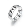 Gravura texto amor mãe pai filho filha anel de aço inoxidável anéis de casal para mulheres e homens família casais jóias 201m