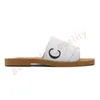 Chloa Woody Flat Mules Slippers designer woman Famous Woody Wedge Espadrilles Chleo Sandal Luxury Fluffy Fur Women Fuzzy furry Mule Shoes Loafers Linen Slides