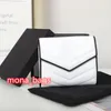 Högkvalitativ spänne designers plånbok kaviar läder män kvinnor korta plånböcker korthållare med låda