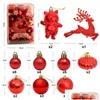 Weihnachtsdekorationen 30 Stück Ornamente Helle Kugel Geschenkpaket Set Fensterdekoration Colorf Hängender Baum Anhänger Drop Lieferung nach Hause GA DH6PN