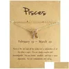 Bracelets de cheville Mtilayer 12 Constellation Zodiac Anklet Gold Sier Summer Beach Lettre Chaîne de pied pour femmes Dames Bijoux Astrologiques Drop D Dhsjy