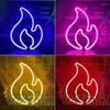 LED-strips Nachtverlichting Fire Flame Neon Sign Light LED Hangende Wandlamp Voor Slaapkamer Kinderkamer Bar Party Decor Verjaardag Kerstcadeau HKD230912