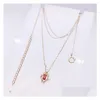 Pendant Necklaces High Quality Light Weight Solid 925 Sier Rose Gold Plated China Jewelry Lots With Natural Stone Garnet 2 S Dhgarden Dh9Zj