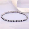 Bracelet de Tennis personnalisé en or véritable 18 carats, 5,4 ct, en Moissanite noire et blanche, bijoux de mariage, en or massif 18 carats, de luxe