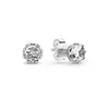 Authentique Pando Ra quatre pétales fleurs boucles d'oreilles S925 argent Sterling Fine femmes boucle d'oreille Compatible bijoux de style européen 297968CZ Earring