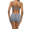 Actieve shorts Yoga Jumpsuit Naadloze sportset Dames Gym korte sets Backless fitnesspak Elastische trainingskleding voor dames bodysuit