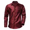 Chemises habillées pour hommes Mode masculine Casual manches longues Sparkle Mâle Vintage Chemise 70s Disco Nightclub Party Tuxedo