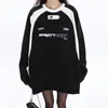 Sweats à capuche pour femmes Mode Automne Femmes Sweat-shirt à manches longues Harajuku Gothique Streetwear Hippie Patchwork Pulls Surdimensionnés Vêtements Coréens