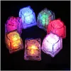 Decoração de festa LED cubos de gelo bar flash mudando cubo de cristal água ativado light-up 7 cores para casamento romântico presente de natal drop de otjjq