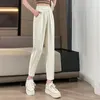 Pantaloni da donna estivi stile femminile allentati versione coreana a vita alta mostra tubi di fumo da donna sottili e piccoli casuali