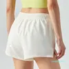 LU-DS258 Mulheres Yoga Outfits Ajustável Cintura Alta Exercício Fitness Shorts Cheerleaders Calças Curtas Meninas Correndo Elástico Prevenir