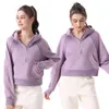 Scuba Hoodie Half Zip Lululemen Damen Yoga-Anzug Designerjacke Herbst und Winter Reißverschluss Frotteepullover