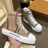 Burberyy Casual Burberr Best Shoes Quality Luxury Brand Mens Designer и Womens High Top Conteakers Ткани классическая плед