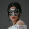 Máscaras romanas griegas vintage Mascarada de Halloween Carnaval Máscara de media cara antigua Hombres Mujeres Disfraz Cosplay Oro Plata ZZ