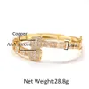 Bangle Uwin Baguette CZ Bracelets Mens Bangles Iced Out Gold Silver Color Luxury Box Clasp Drop 230911