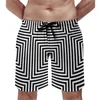 Pantaloncini da uomo Linea arancione Stampa Strisce diagonali da palestra Pantaloni corti da tavola Hawaii carini Uomo Costume da corsa personalizzato da surf ad asciugatura rapida Regalo