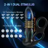 Brinquedos adultos Masculino Empurrando Próstata Massageador Vibrador para Homens Bluetooth APP Controle Butt Plug Anal Vibradores Galo Penis Ring Sex Toy Cou 230911