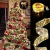 Ribbon Fairy Light Christmas Decoration Christmas Tree Ornaments For Home 2023 Xmas String Lights Navidad Natal New Year 2024 GC