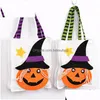 Decorazione del partito Tessuto di tela di Halloween Riutilizzabile Borsa di caramelle di zucca Tote Borse regalo Festival portatile per bambini Consegna a domicilio Gard Dhyhj