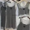 Abiti stile street Abito da donna senza maniche Abito con fionda in raso nero scavato con strass Abiti con gilet cavo lucido 2 pezzi Set Reggiseno in denim Taglia S-L HKD230912