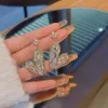 Luxury Crystal Heart Form Dangle örhängen Kvinnor Brud bröllop droppe örhänge Koreansk modegåva