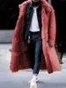 メンズファーフェイクファーファーウィンターメンズ模造毛皮の毛皮のコート濃厚暖かいカジュアル特大のウート230911