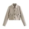 Модные куртки 2023 для женщин, осенне-зимние женские пальто с длинными рукавами, шикарная повседневная куртка с карманами, новая верхняя одежда