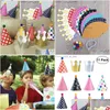 Party Hats 11 Happy Birthday Polka Dot Diy Cute Handmade Crown Shower Baby Decoration Boys And Girls Gift Supplies Z230809 Drop Delive Dhmyo