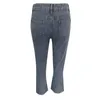 Jeans da donna Pantaloni svasati con cerniera alla moda Pantaloni a vita alta in denim con svasatura azzurra 2023 Autunno estivo