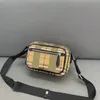 Kadın Ekose Moda Tuval Flep Crossbody Çanta Son Çanta Dairesi Dairesi Bir Düğme Bir Omuz Crossbody Bag Deri