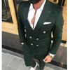 Abiti da uomo Slim Fit Doppiopetto da uomo per ballo di fine anno 2 pezzi Smoking da sposo personalizzati Costumi moda maschile Set Giacca con pantaloni