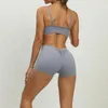 Actieve shorts Yoga Jumpsuit Naadloze sportset Dames Gym korte sets Backless fitnesspak Elastische trainingskleding voor dames bodysuit